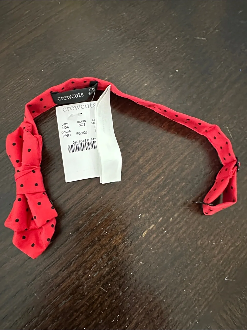 Crewcuts red and black polka dot bowtie
